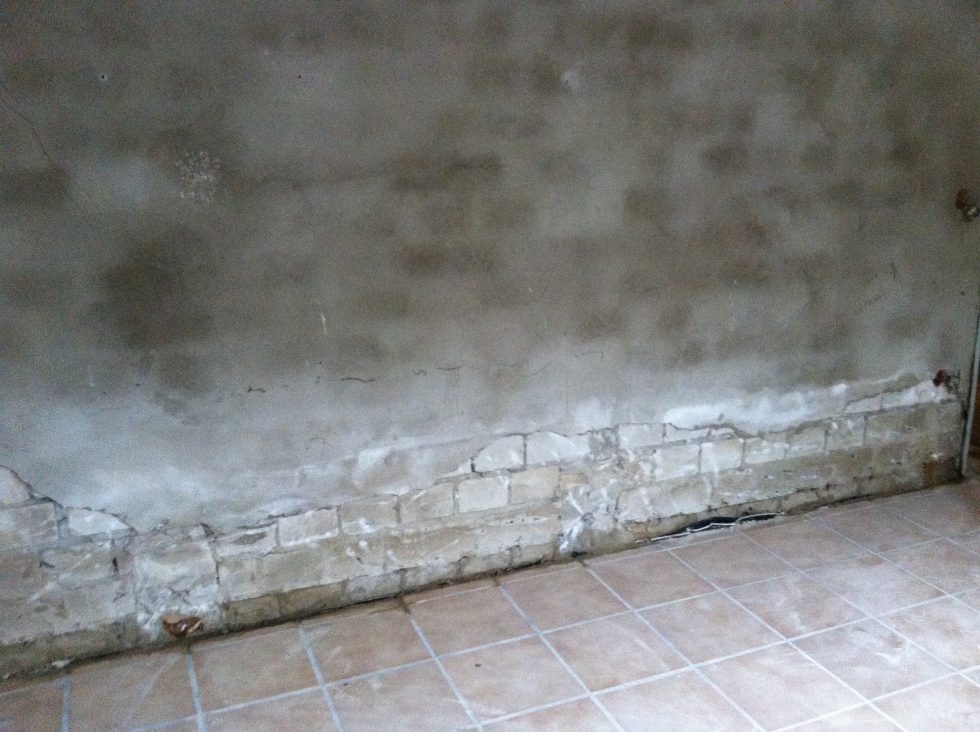 Abgedichtete Kellerwand